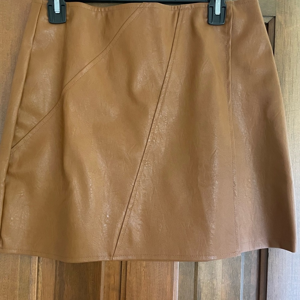 Mocha Leather Skirt